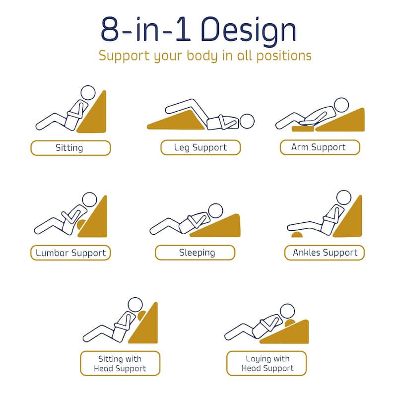 Nestl Cooling Bed Wedge Pillow with Bolster Pillow 25" x 25" x 10